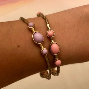 Marlyn Schiff Purple, Pink, and Gold Bangle Set